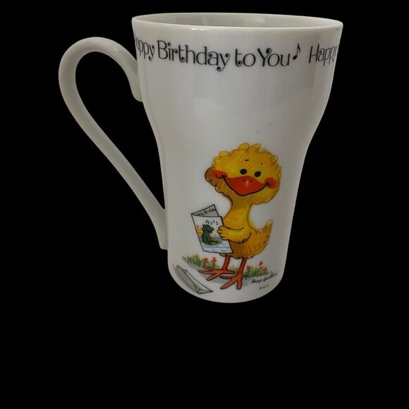 Vintage Suzy's Zoo Happy Birthday Coffee Mug Chick 1976 Enesco Imports - Picture 1 of 4